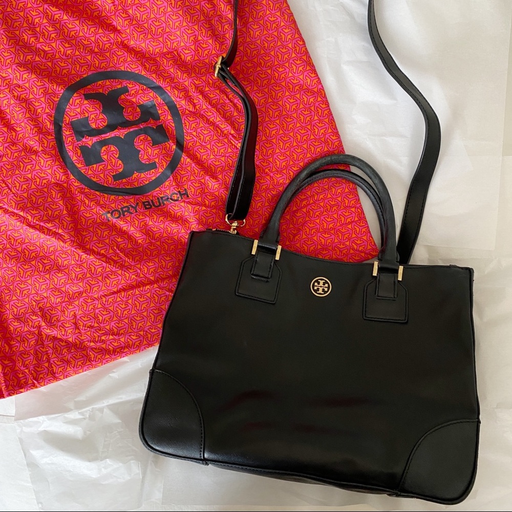 Tory Burch large black satchel